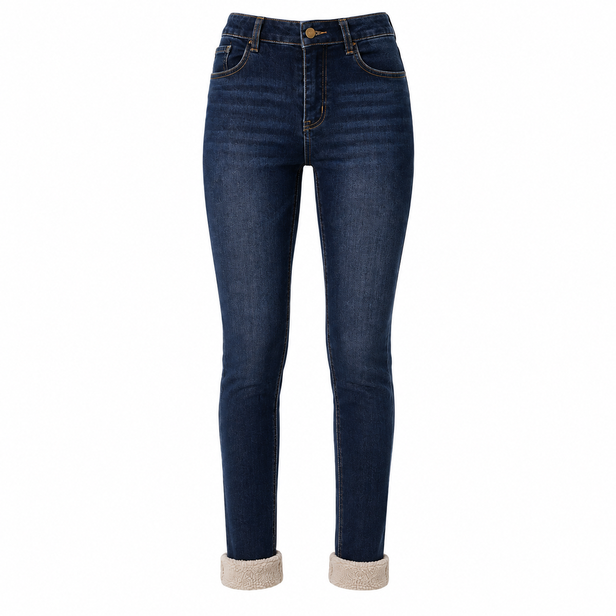 Fleece-Lined Winter Jeans – High Waist & Slim Fit