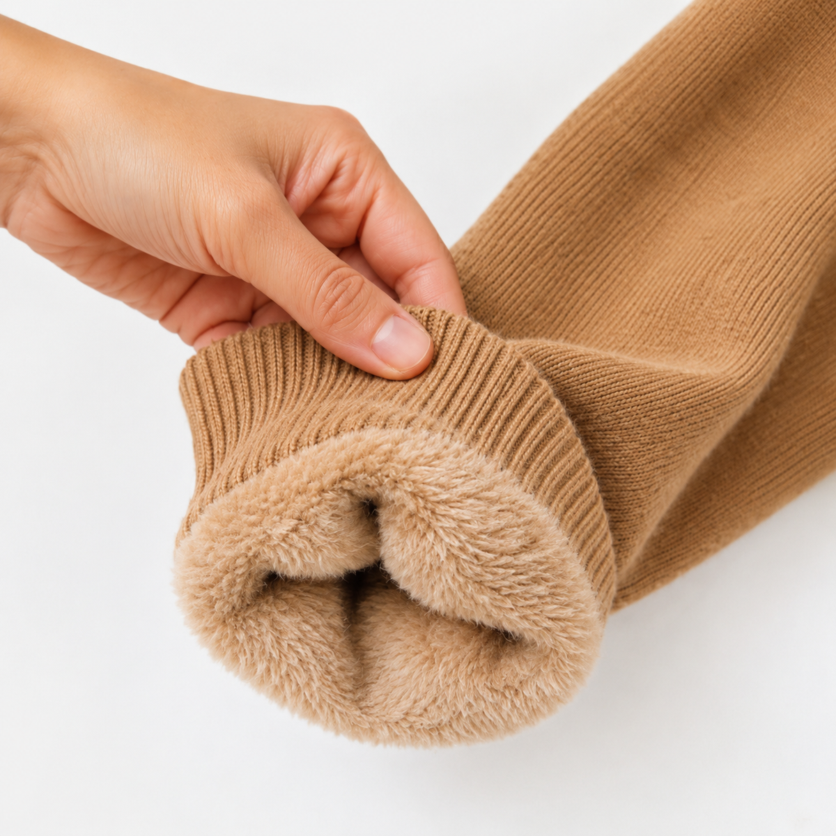 Fleece-Lined Turtleneck Sweater - Warm & Soft