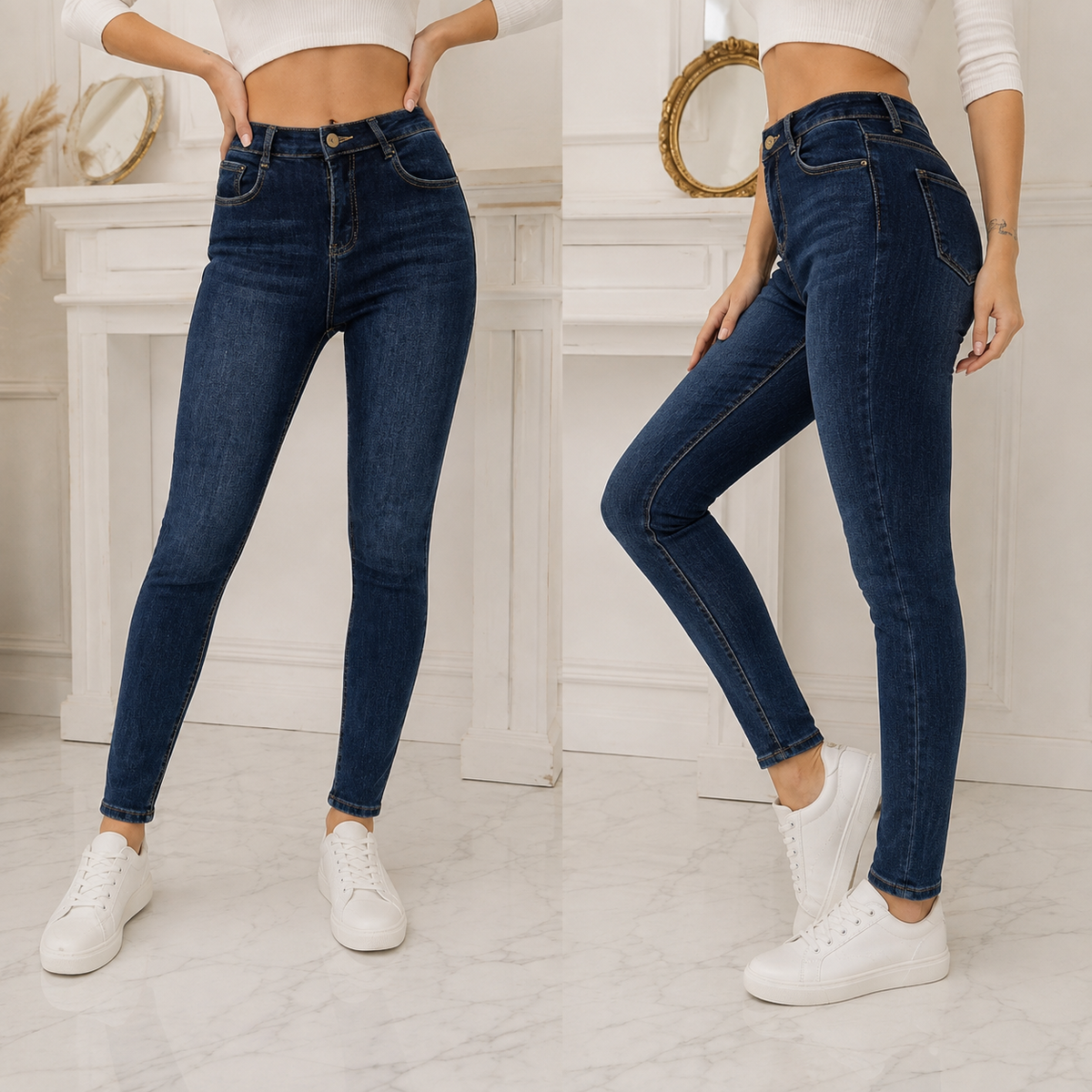 Fleece-Lined Winter Jeans – High Waist & Slim Fit